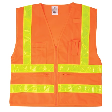 Kishigo 2X, Orange, Class 2, Combined Performance 5 Pocket Solid Vest 1198-2X